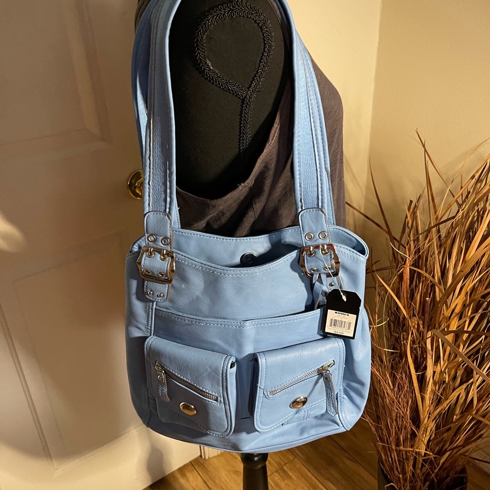 NWT women's Rossetti brand shoulder bag that is light blue in color - Picture 6 of 12